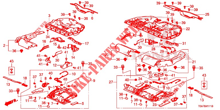 REAR SEAT COMPONENTS (2) for Honda CR-V 2.0 ELEGANCE 5 Doors 5 speed automatic 2013