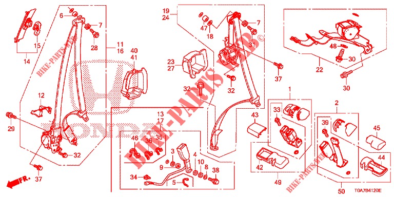 FRONT SEAT/SEATBELTS  for Honda CR-V 2.0 ELEGANCE L 5 Doors 6 speed manual 2013