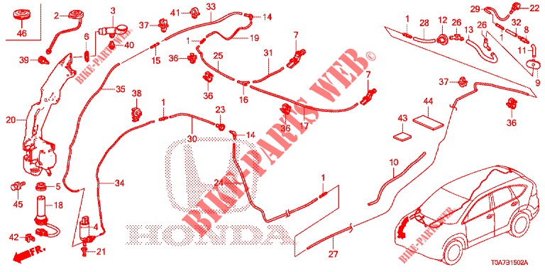 FRONT WINDSHIELD WASHER (3) for Honda CR-V 2.0 ELEGANCE L 5 Doors 6 speed manual 2013