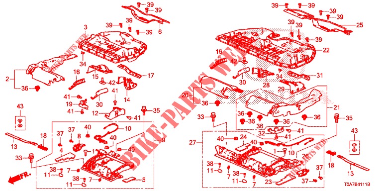 REAR SEAT COMPONENTS (2) for Honda CR-V 2.0 ELEGANCE L 5 Doors 6 speed manual 2013