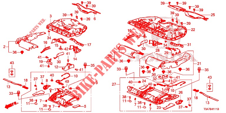 REAR SEAT COMPONENTS (2) for Honda CR-V 2.0 ELEGANCE L 5 Doors 5 speed automatic 2013