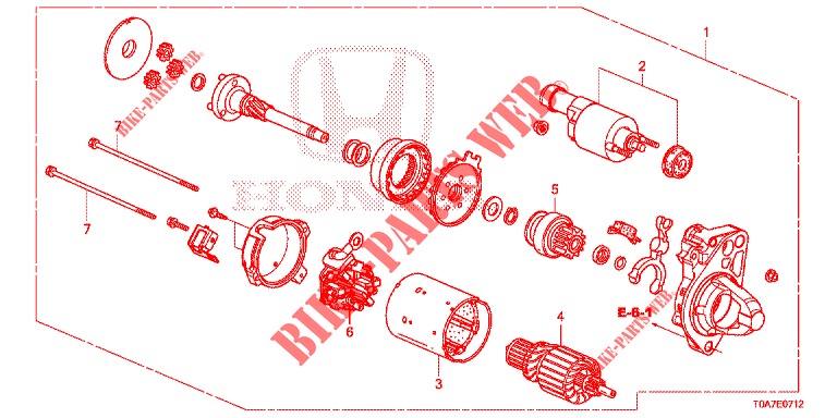 STARTER MOTOR (DENSO) (2.0L) (1) for Honda CR-V 2.0 ELEGANCE L 5 Doors 5 speed automatic 2013