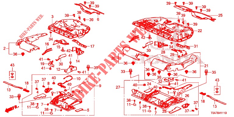 REAR SEAT COMPONENTS (2) for Honda CR-V 2.0 EXECUTIVE 5 Doors 5 speed automatic 2013