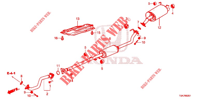 EXHAUST PIPE/SILENCER (2.0L) for Honda CR-V 2.0 S 5 Doors 5 speed automatic 2013