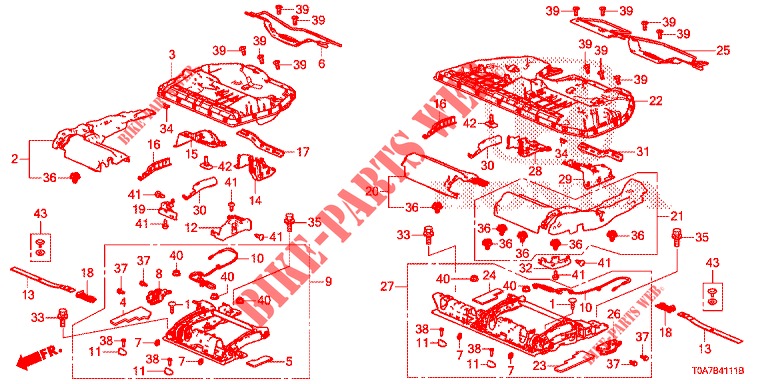 REAR SEAT COMPONENTS (2) for Honda CR-V 2.0 S 5 Doors 5 speed automatic 2013