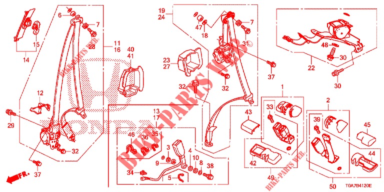 FRONT SEAT/SEATBELTS  for Honda CR-V 2.0 COMFORT 5 Doors 6 speed manual 2014