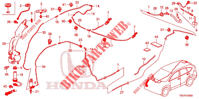 FRONT WINDSHIELD WASHER (3) for Honda CR-V 2.0 COMFORT 5 Doors 6 speed manual 2014