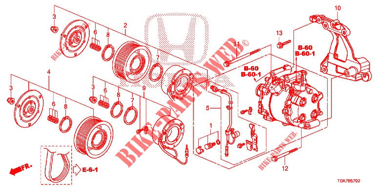 AIR CONDITIONER (COMPRESSEUR) (3) for Honda CR-V 2.0 ELEGANCE 5 Doors 5 speed automatic 2014