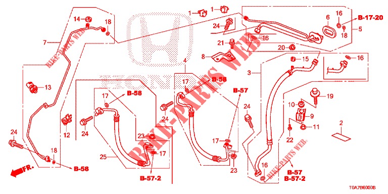 AIR CONDITIONER (FLEXIBLES/TUYAUX) (2.0L/2.4L) (LH) for Honda CR-V 2.0 ELEGANCE 5 Doors 5 speed automatic 2014