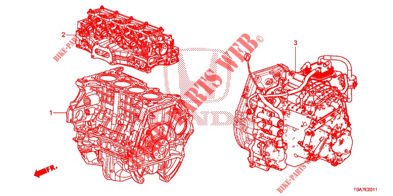 ENGINE ASSY./TRANSMISSION  ASSY. (2.0L) for Honda CR-V 2.0 ELEGANCE 5 Doors 5 speed automatic 2014