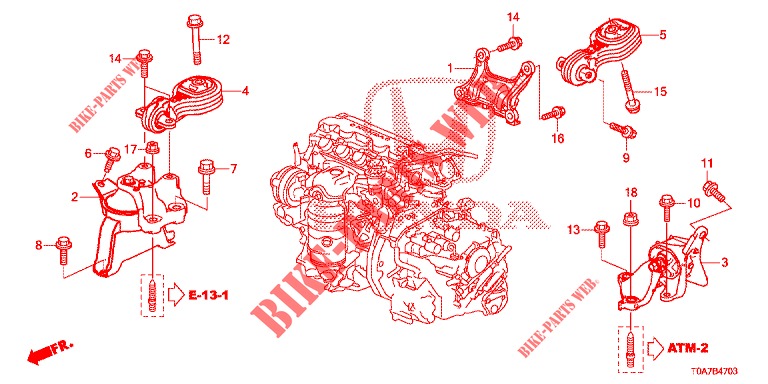 ENGINE MOUNTS (2.0L) (AT) for Honda CR-V 2.0 ELEGANCE 5 Doors 5 speed automatic 2014