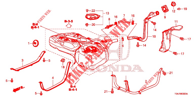 FUEL FILLER PIPE (2.0L) (2.4L) for Honda CR-V 2.0 ELEGANCE 5 Doors 5 speed automatic 2014