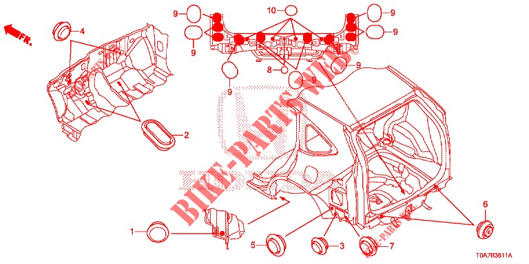 GROMMET (ARRIERE) for Honda CR-V 2.0 ELEGANCE 5 Doors 5 speed automatic 2014