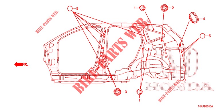 GROMMET (LATERAL) for Honda CR-V 2.0 ELEGANCE 5 Doors 5 speed automatic 2014