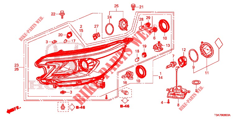 HEADLIGHT  for Honda CR-V 2.0 ELEGANCE 5 Doors 5 speed automatic 2014