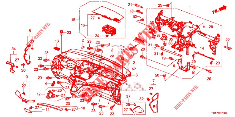 INSTRUMENT PANEL UPPER (LH) for Honda CR-V 2.0 ELEGANCE 5 Doors 5 speed automatic 2014