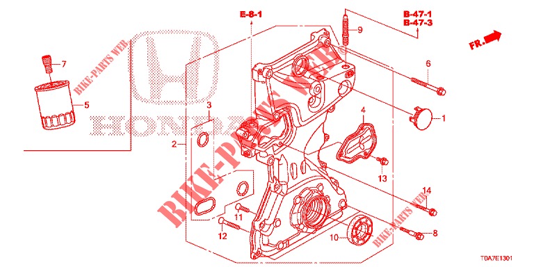 OIL PUMP (2.0L) for Honda CR-V 2.0 ELEGANCE 5 Doors 5 speed automatic 2014