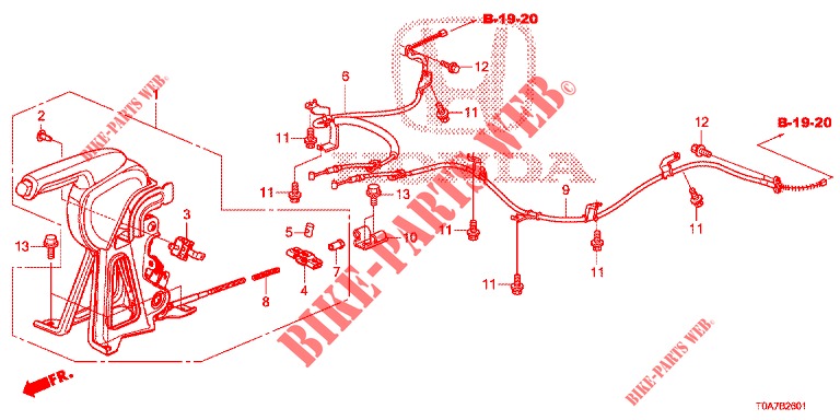 PARKING BRAKE (2.0L) (DIESEL) (LH) for Honda CR-V 2.0 ELEGANCE 5 Doors 5 speed automatic 2014