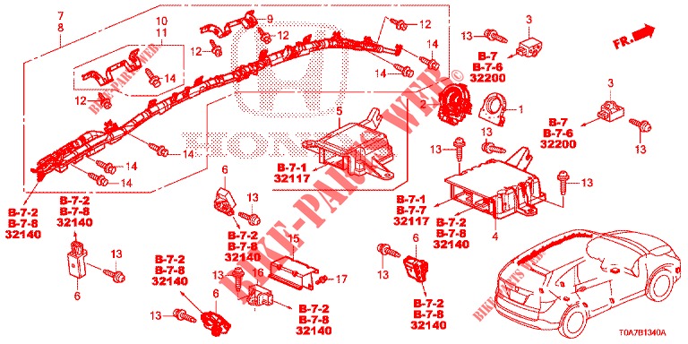 SRS UNIT (RH)  for Honda CR-V 2.0 ELEGANCE 5 Doors 5 speed automatic 2014