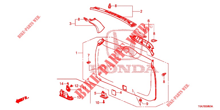 TAILGATE LINING/ REAR PANEL LINING (2D)  for Honda CR-V 2.0 ELEGANCE 5 Doors 5 speed automatic 2014