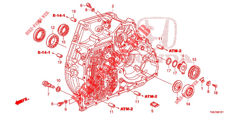 TORQUE CONVERTER CASE (2.0L) for Honda CR-V 2.0 ELEGANCE 5 Doors 5 speed automatic 2014