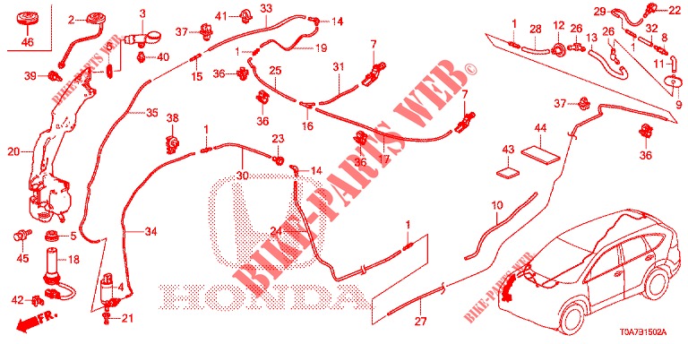 FRONT WINDSHIELD WASHER (3) for Honda CR-V 2.0 ELEGANCE L 5 Doors 6 speed manual 2014