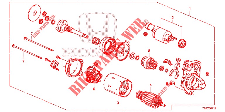 STARTER MOTOR (DENSO) (2.0L) (1) for Honda CR-V 2.0 ELEGANCE L 5 Doors 5 speed automatic 2014