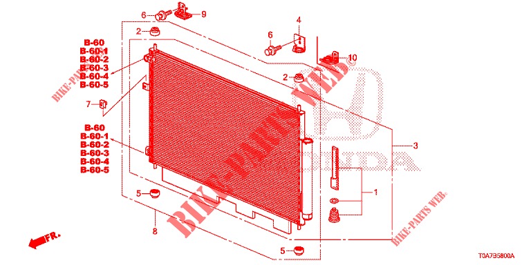 AIR CONDITIONER (CONDENSATEUR) (1) for Honda CR-V 2.0 EXCLUSIVE NAVI 5 Doors 6 speed manual 2014