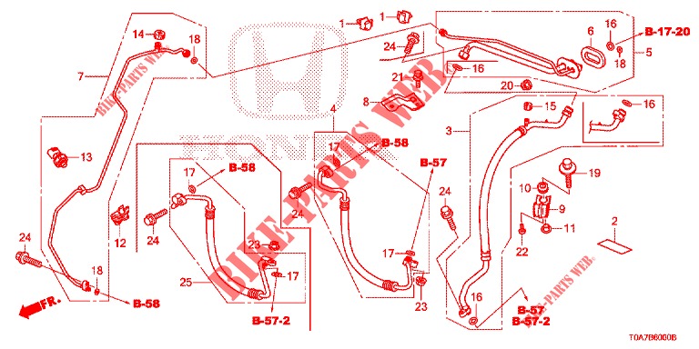 AIR CONDITIONER (FLEXIBLES/TUYAUX) (2.0L/2.4L) (LH) for Honda CR-V 2.0 EXCLUSIVE NAVI 5 Doors 6 speed manual 2014