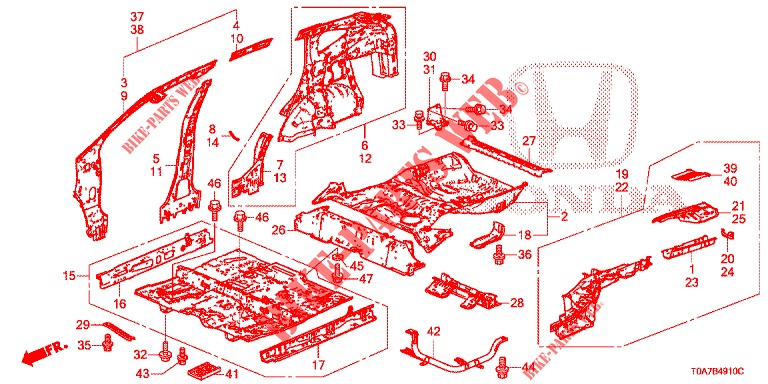FLOOR/INNER PANELS  for Honda CR-V 2.0 EXCLUSIVE NAVI 5 Doors 6 speed manual 2014