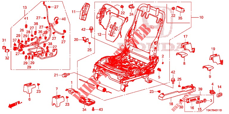 FRONT SEAT COMPONENTS (G.) (2) for Honda CR-V 2.0 EXCLUSIVE NAVI 5 Doors 6 speed manual 2014