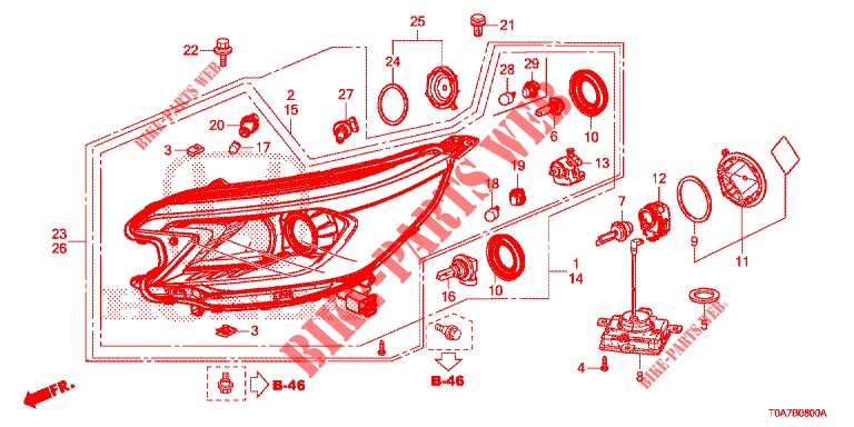 HEADLIGHT  for Honda CR-V 2.0 EXCLUSIVE NAVI 5 Doors 6 speed manual 2014
