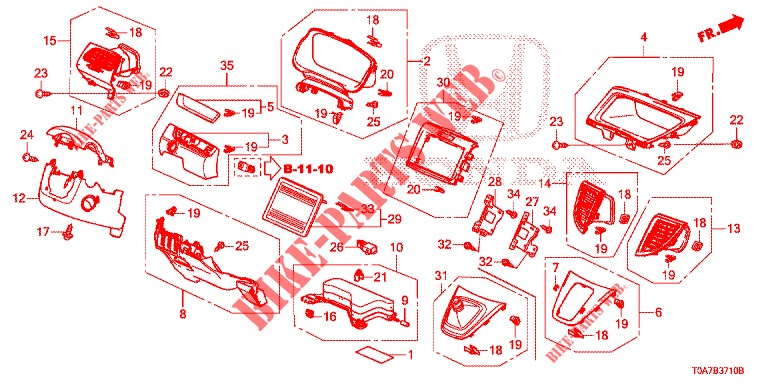 INSTRUMENT GARNISH (COTE DE CONDUCTEUR) (LH) for Honda CR-V 2.0 EXCLUSIVE NAVI 5 Doors 6 speed manual 2014
