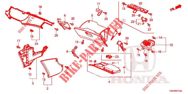 INSTRUMENT GARNISH (COTE DE PASSAGER) (LH) for Honda CR-V 2.0 EXCLUSIVE NAVI 5 Doors 6 speed manual 2014