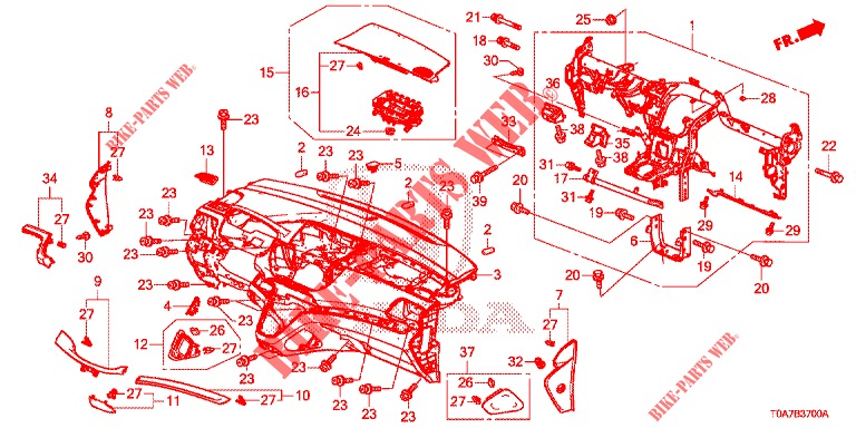 INSTRUMENT PANEL UPPER (LH) for Honda CR-V 2.0 EXCLUSIVE NAVI 5 Doors 6 speed manual 2014