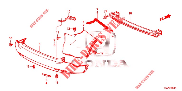 REAR BUMPER  for Honda CR-V 2.0 EXCLUSIVE NAVI 5 Doors 6 speed manual 2014