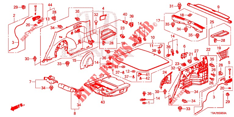 REAR SIDE LINING (2D)  for Honda CR-V 2.0 EXCLUSIVE NAVI 5 Doors 6 speed manual 2014