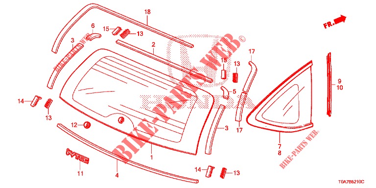REAR WINDSHIELD/QUARTER G LASS  for Honda CR-V 2.0 EXCLUSIVE NAVI 5 Doors 6 speed manual 2014
