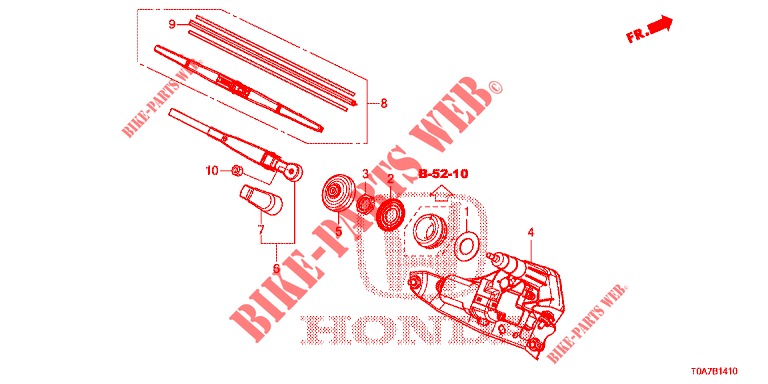 REAR WINDSHIELD WIPER  for Honda CR-V 2.0 EXCLUSIVE NAVI 5 Doors 6 speed manual 2014