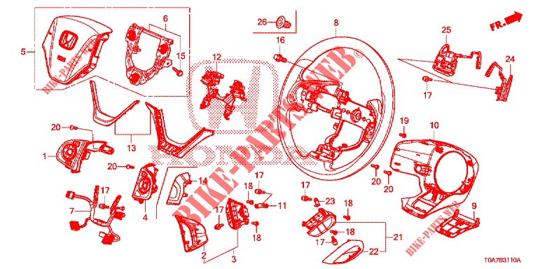 STEERING WHEEL ( 0C199999)  for Honda CR-V 2.0 EXCLUSIVE NAVI 5 Doors 6 speed manual 2014