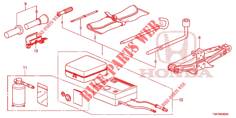 TOOLS/JACK  for Honda CR-V 2.0 EXCLUSIVE NAVI 5 Doors 6 speed manual 2014