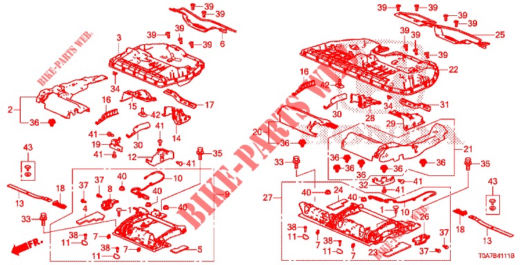 REAR SEAT COMPONENTS (2) for Honda CR-V 2.0 S 5 Doors 5 speed automatic 2014