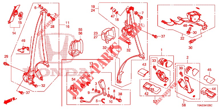 FRONT SEAT/SEATBELTS  for Honda CR-V 2.0 COMFORT 5 Doors 6 speed manual 2015