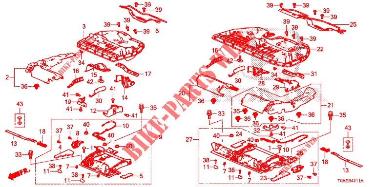 REAR SEAT COMPONENTS (2) for Honda CR-V 2.0 COMFORT 5 Doors 5 speed automatic 2015