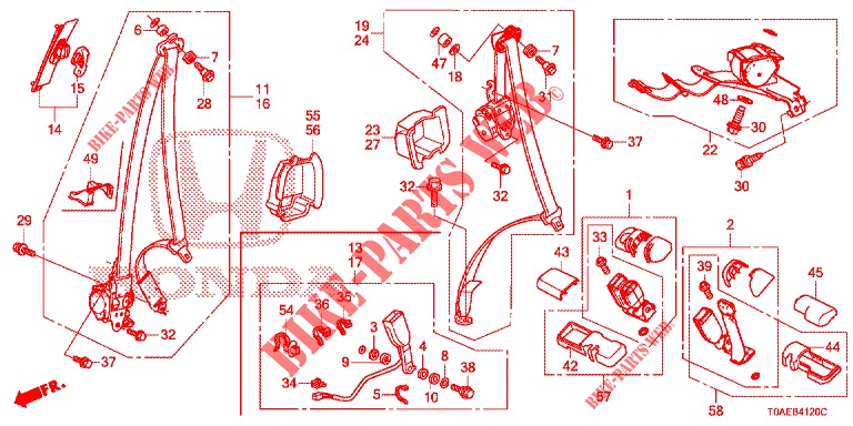 FRONT SEAT/SEATBELTS  for Honda CR-V 2.0 ELEGANCE 5 Doors 6 speed manual 2015