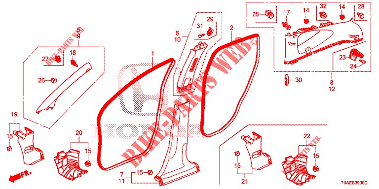 PILLAR GARNISH  for Honda CR-V 2.0 ELEGANCE 5 Doors 6 speed manual 2015
