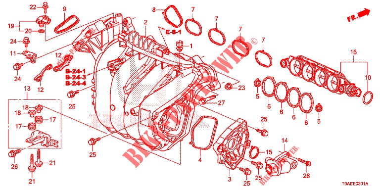 INTAKE MANIFOLD (2.0L) for Honda CR-V 2.0 ELEGANCE 5 Doors 5 speed automatic 2015
