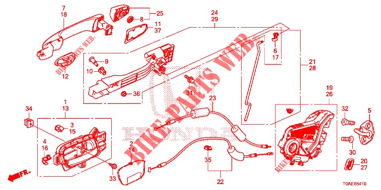 REAR DOOR LOCKS/OUTER HAN DLE  for Honda CR-V 2.0 EXCLUSIVE NAVI 5 Doors 6 speed manual 2015