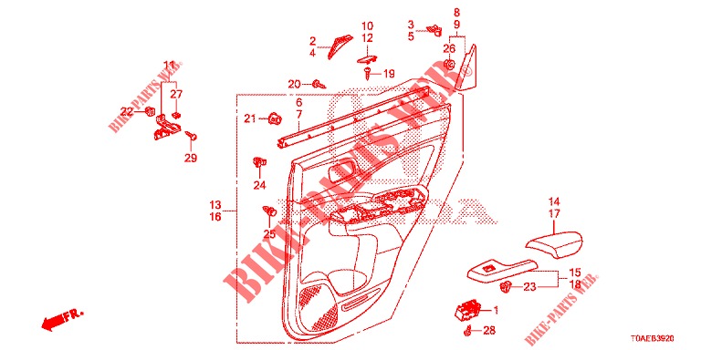 REAR DOOR LINING (4D)  for Honda CR-V 2.0 EXCLUSIVE NAVI 5 Doors 5 speed automatic 2015