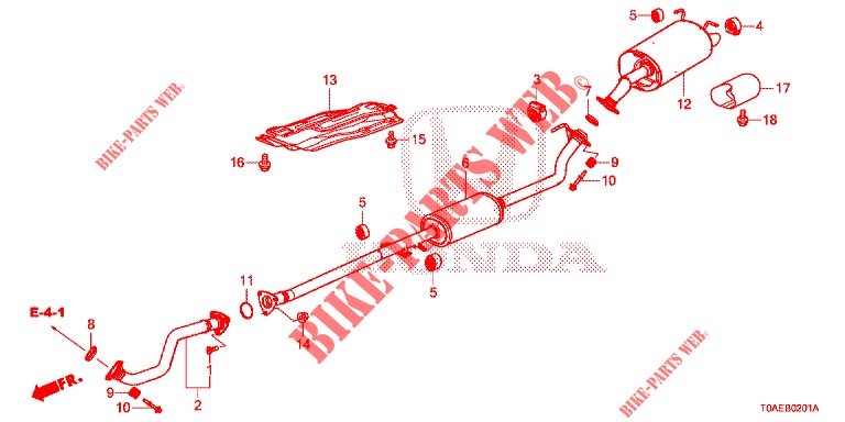 EXHAUST PIPE/SILENCER (2.0L) for Honda CR-V 2.0 EXCLUSIVE L 5 Doors 5 speed automatic 2015